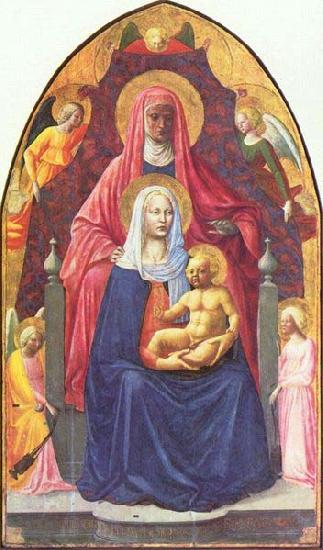 MASOLINO da Panicale Madonna and Child, Saint Anne and the Angels oil painting picture